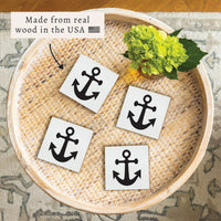 Anchor Vinyl Decal Coaster Set