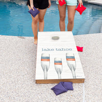 Watercolor Oars Personalized Cornhole Game Set