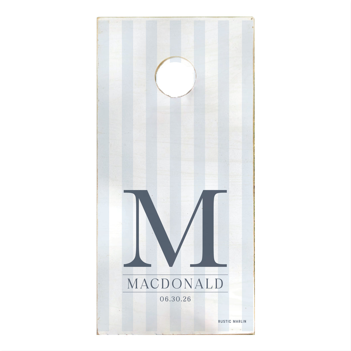 Custom Initial Striped Personalized Cornhole