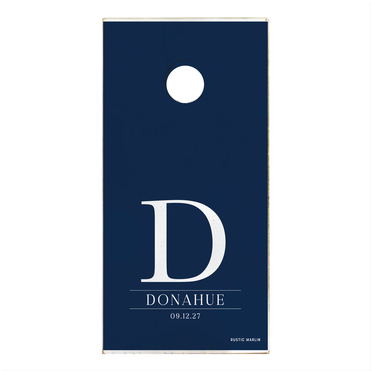 Custom Initial Navy Personalized Cornhole