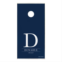 Custom Initial Navy Personalized Cornhole