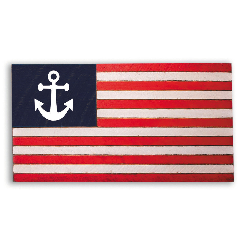 Anchor Wooden American Flag