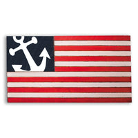 Tilted Anchor Wooden American Flag