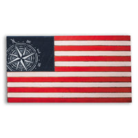 Compass Wooden American Flag