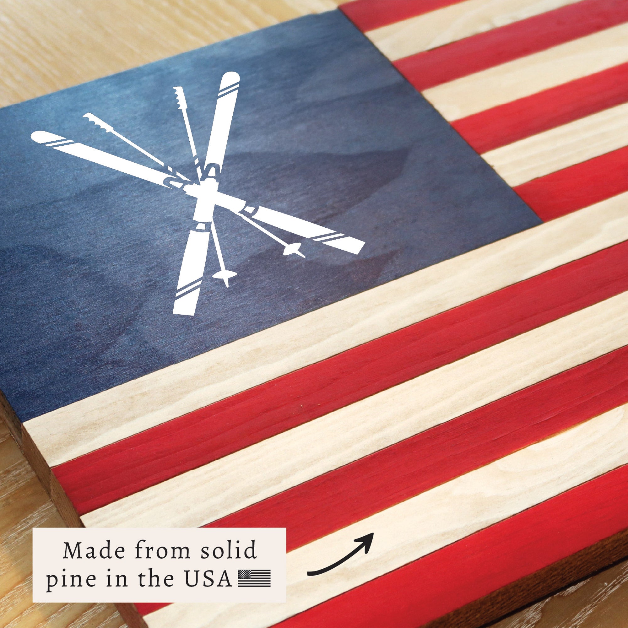 Crossed Skis | American Flag