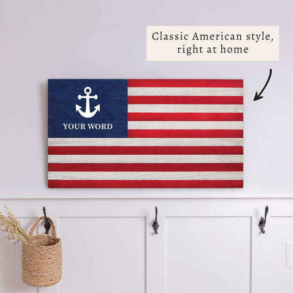 Anchor Personalized American Flag