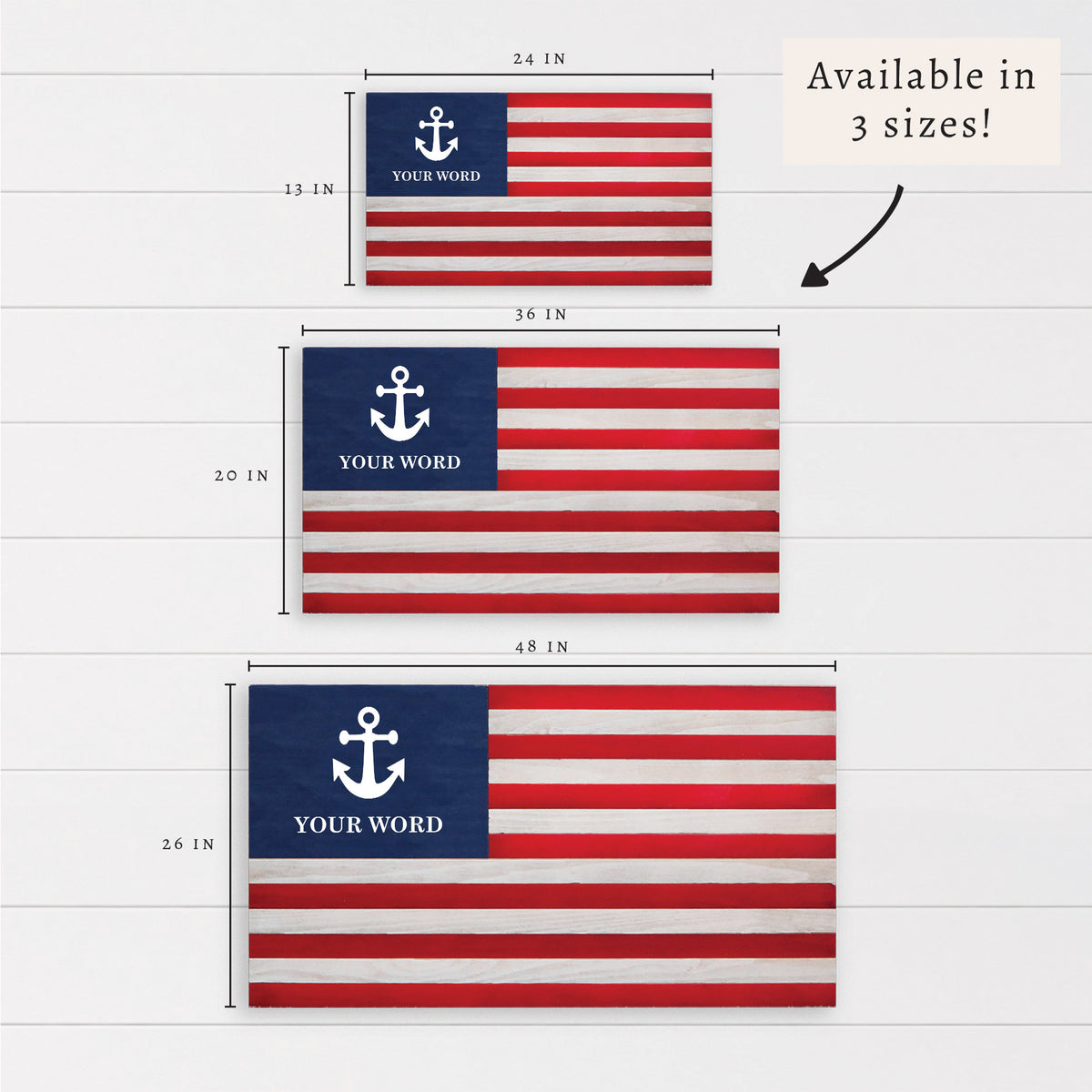 Anchor Personalized American Flag