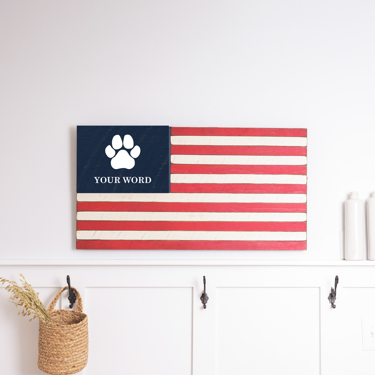 Paw Personalized American Flag