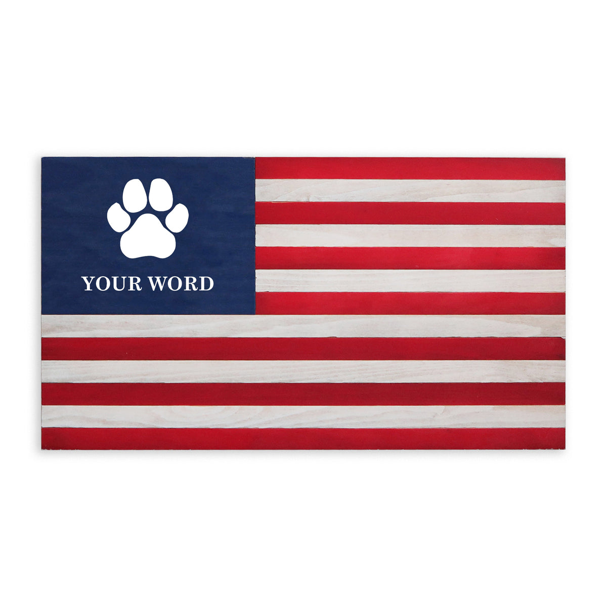 Paw Personalized American Flag