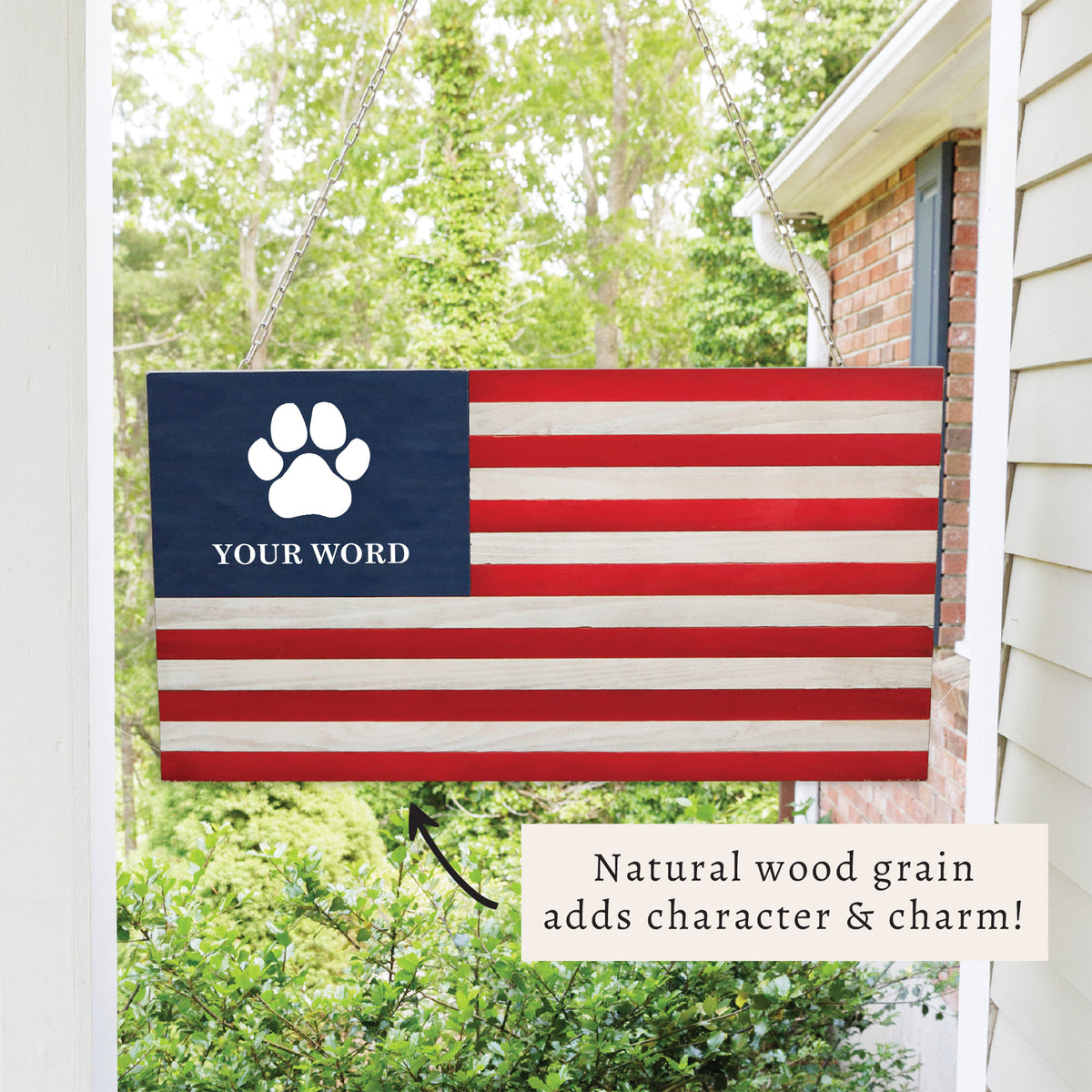 Paw Personalized American Flag