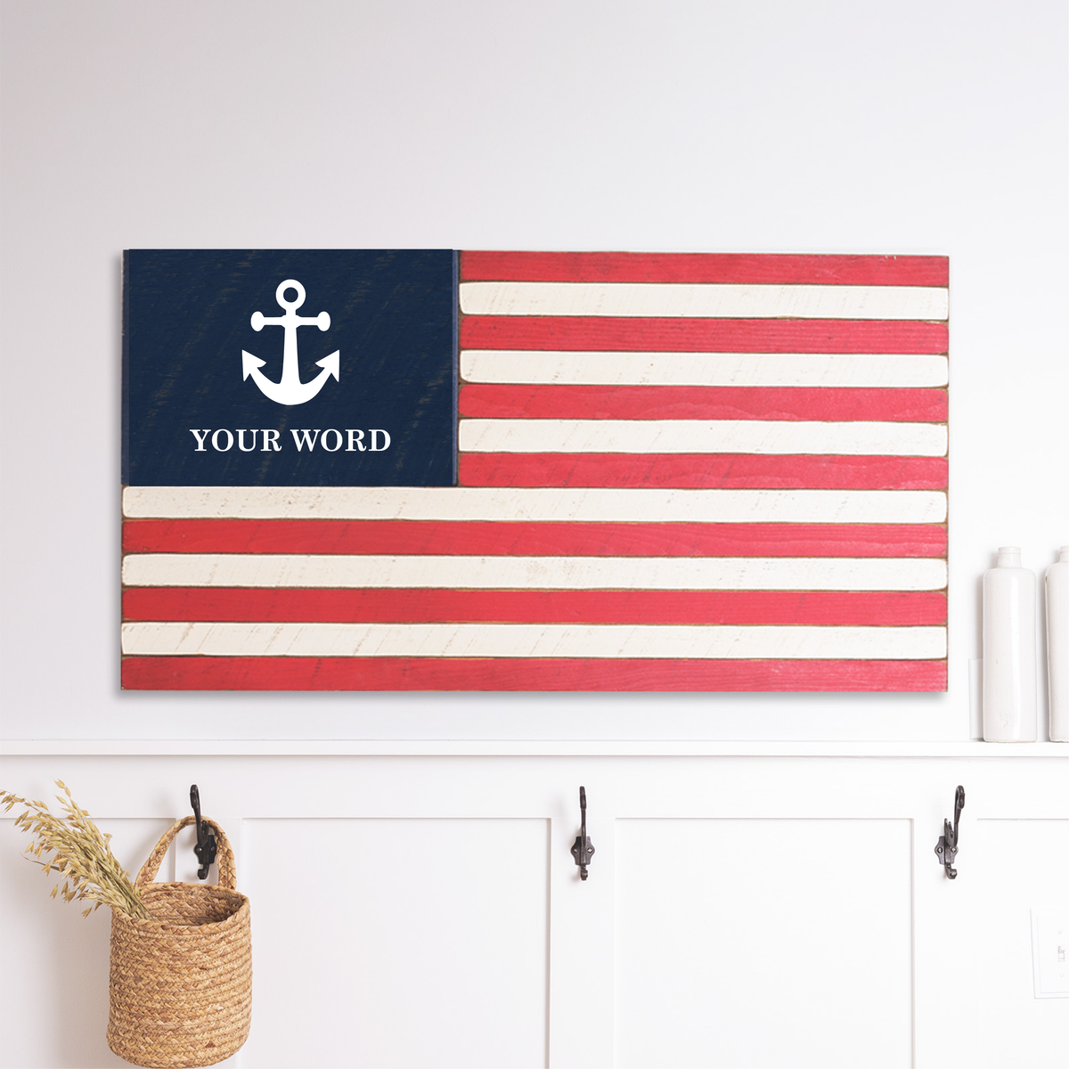 Anchor Personalized American Flag