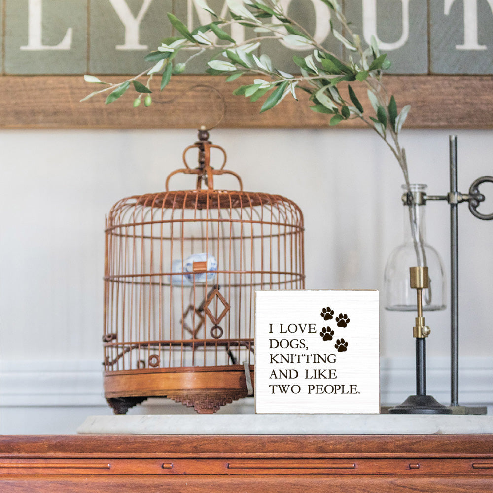 I Love Dogs Personalized Square Block Sign