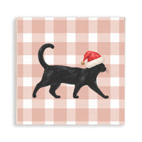 Black Cat Santa Hat Magnet