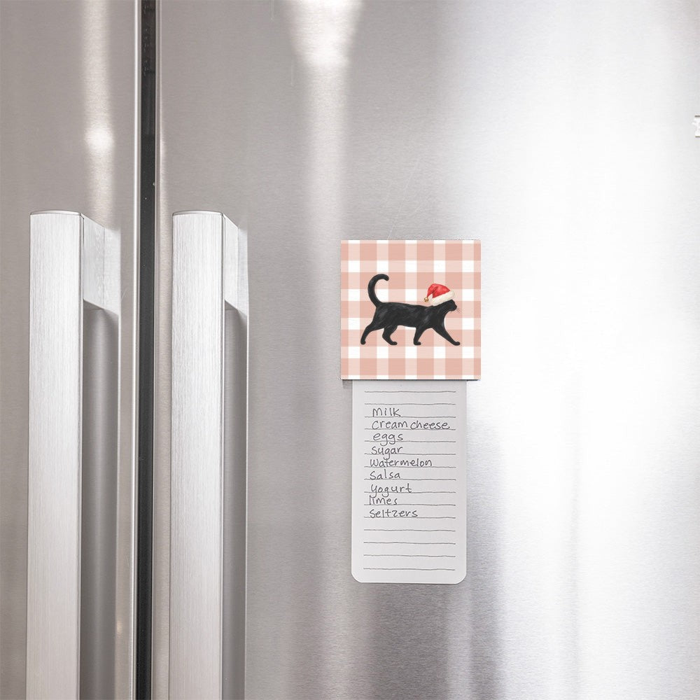 Black Cat Santa Hat Magnet
