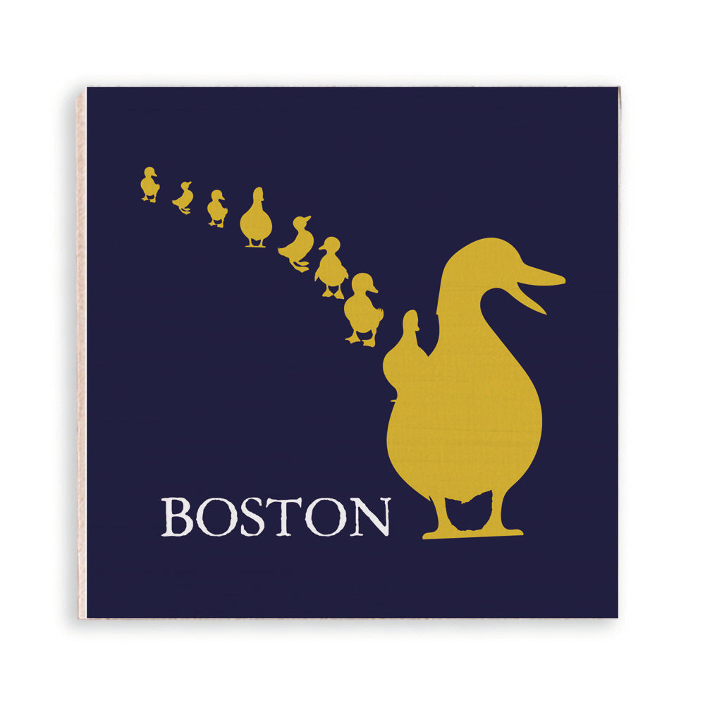Boston Duckling Wooden Magnet