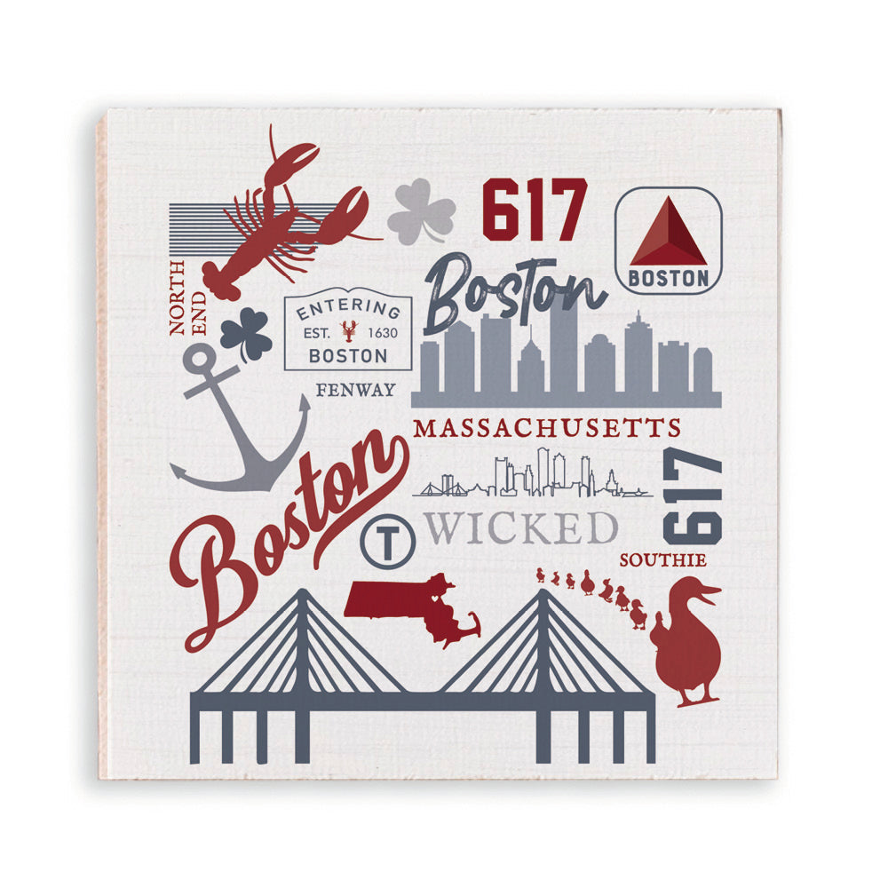 All Things Boston Wooden Magnet