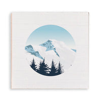 Scenic Mountain Top Wooden Magnet
