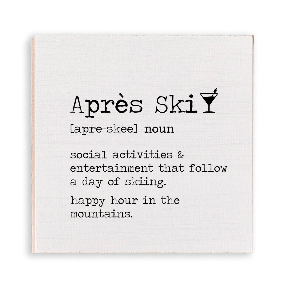 Apres Ski Definition Wooden Magnet