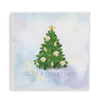 Coastal Christmas Evergreen Tree Wooden Magnet