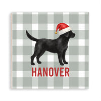 Black Lab Santa Hat Personalized Magnet