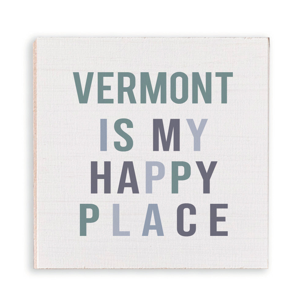 My Happy Place Personalized Wooden Magnet
