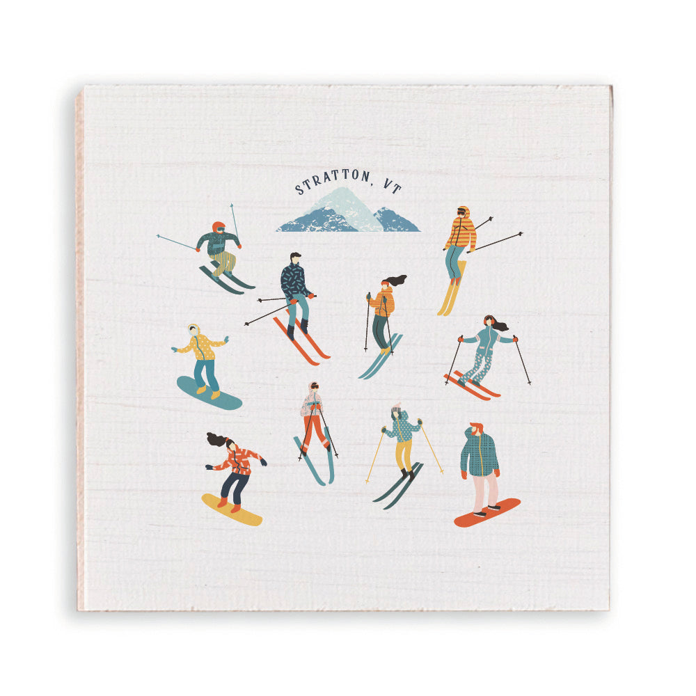Snow Sport Harmony Personalized Wooden Magnet