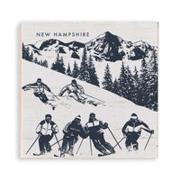 Retro Ski Run Personalized Wooden Magnet