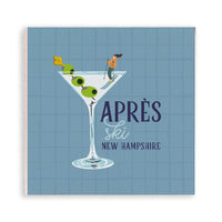 Apres Ski Martini Personalized Wooden Magnet