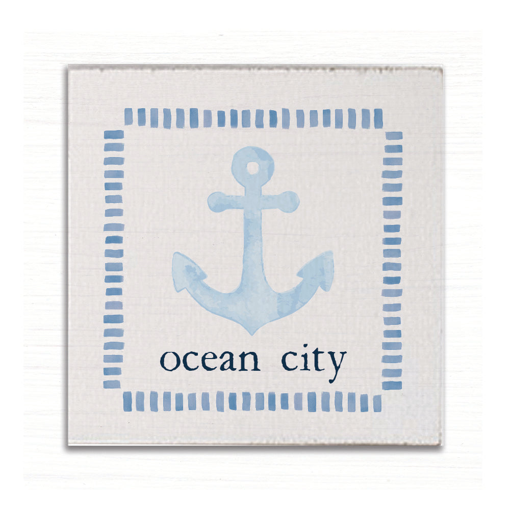 Personalized Blue Anchor Magnet
