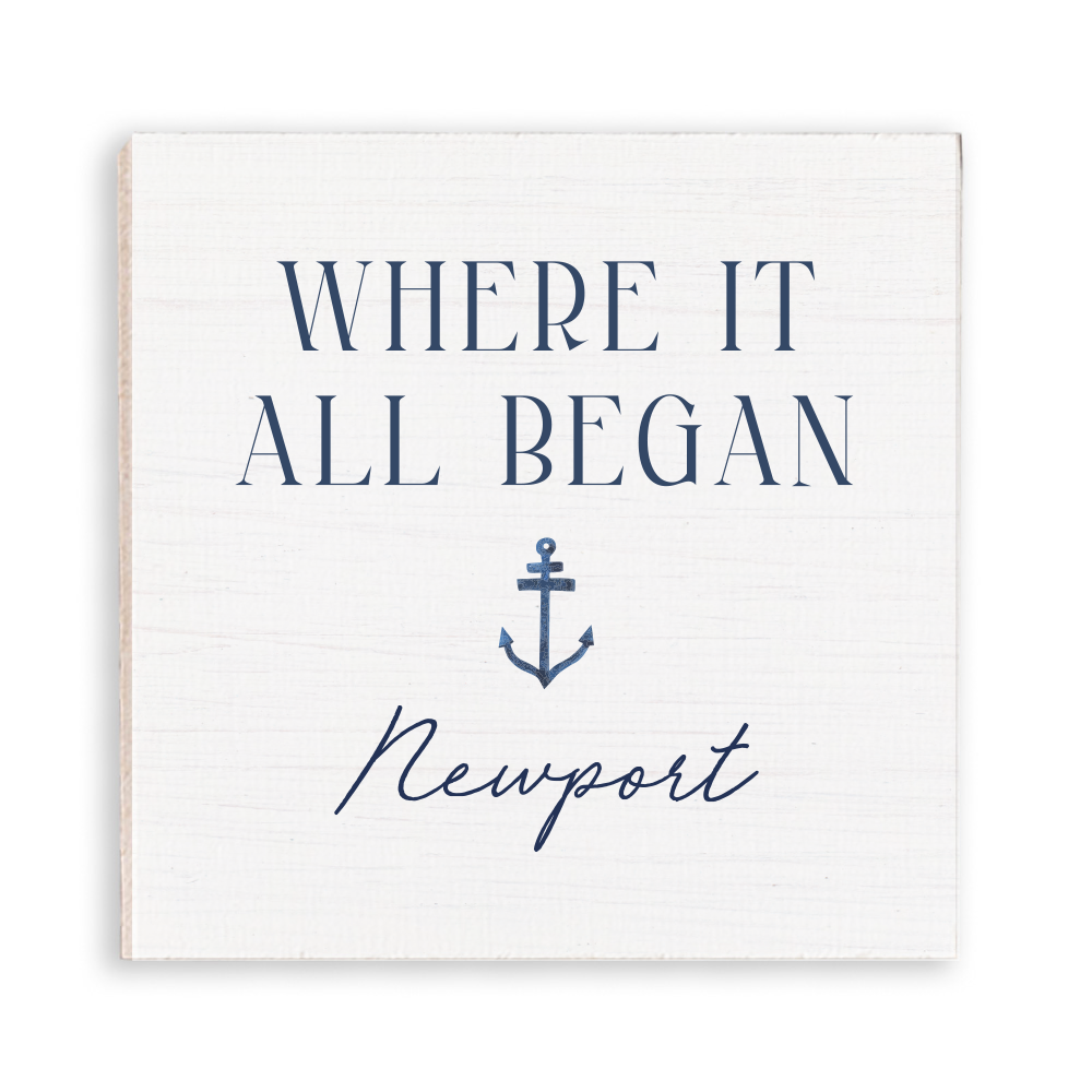 Where It All Began Anchor White/Navy Personalized Magnet
