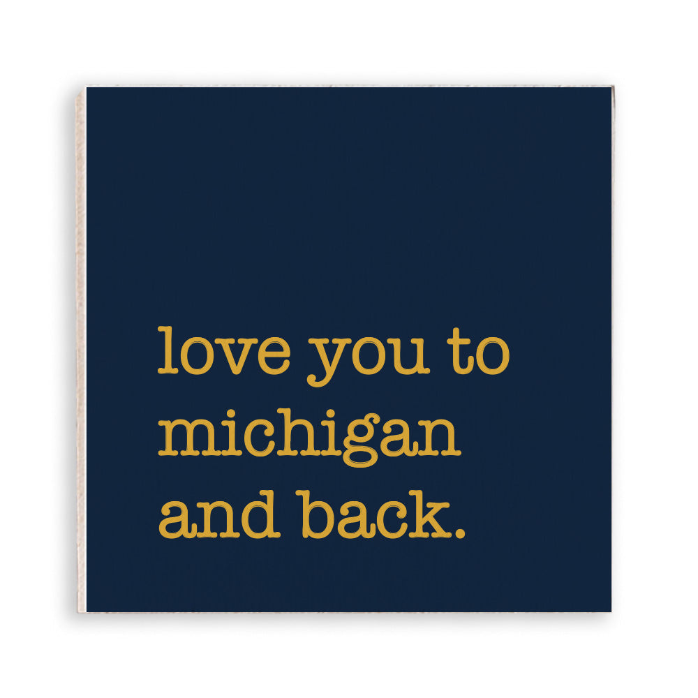 Love You To Personalized Magnet - Navy & Yellow