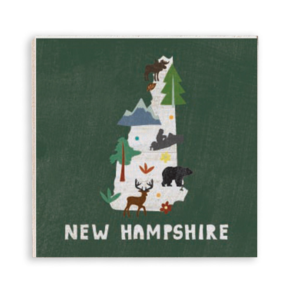 Rustic Marlin New Hampshire State Icons Magnet