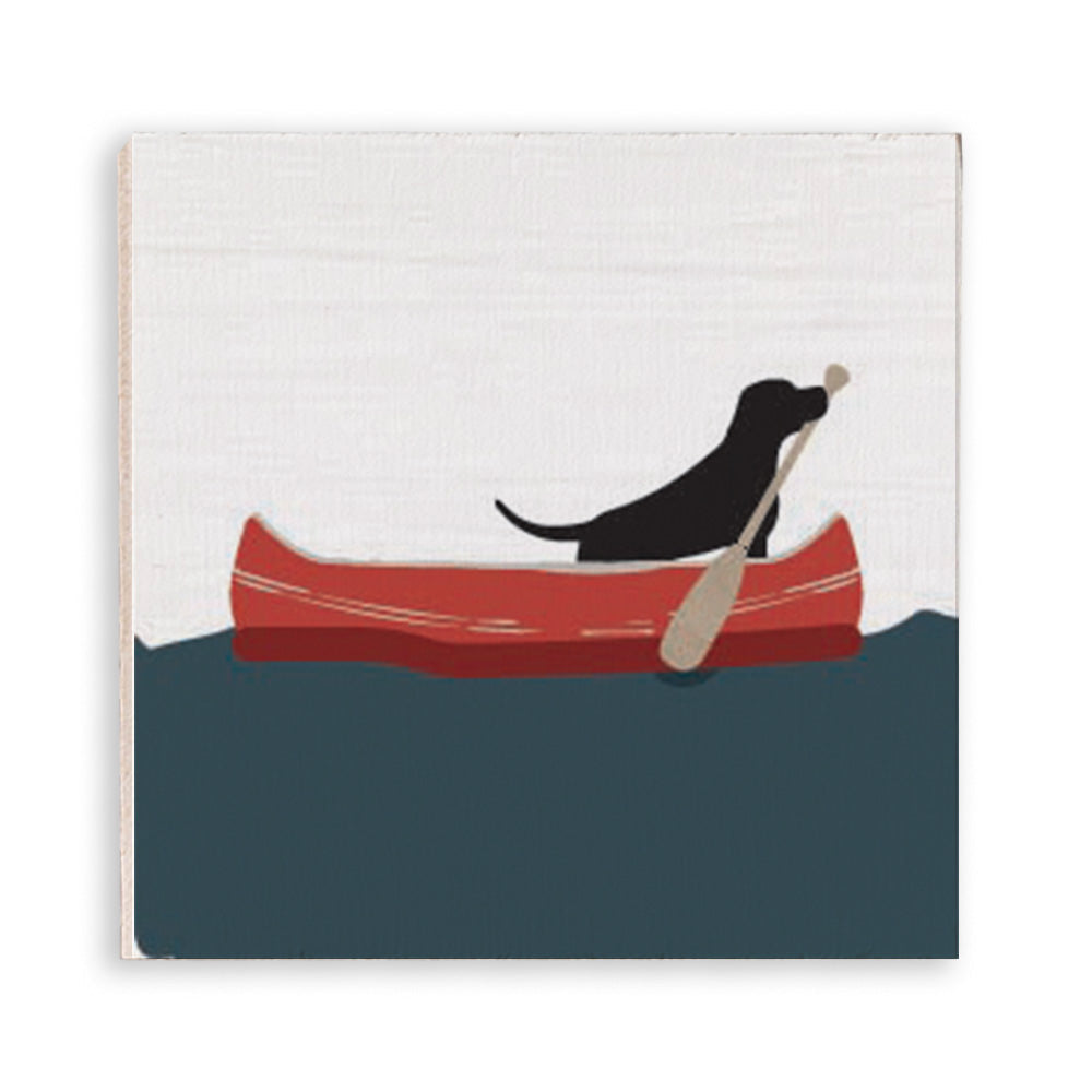 Black Lab Canoe Magnet