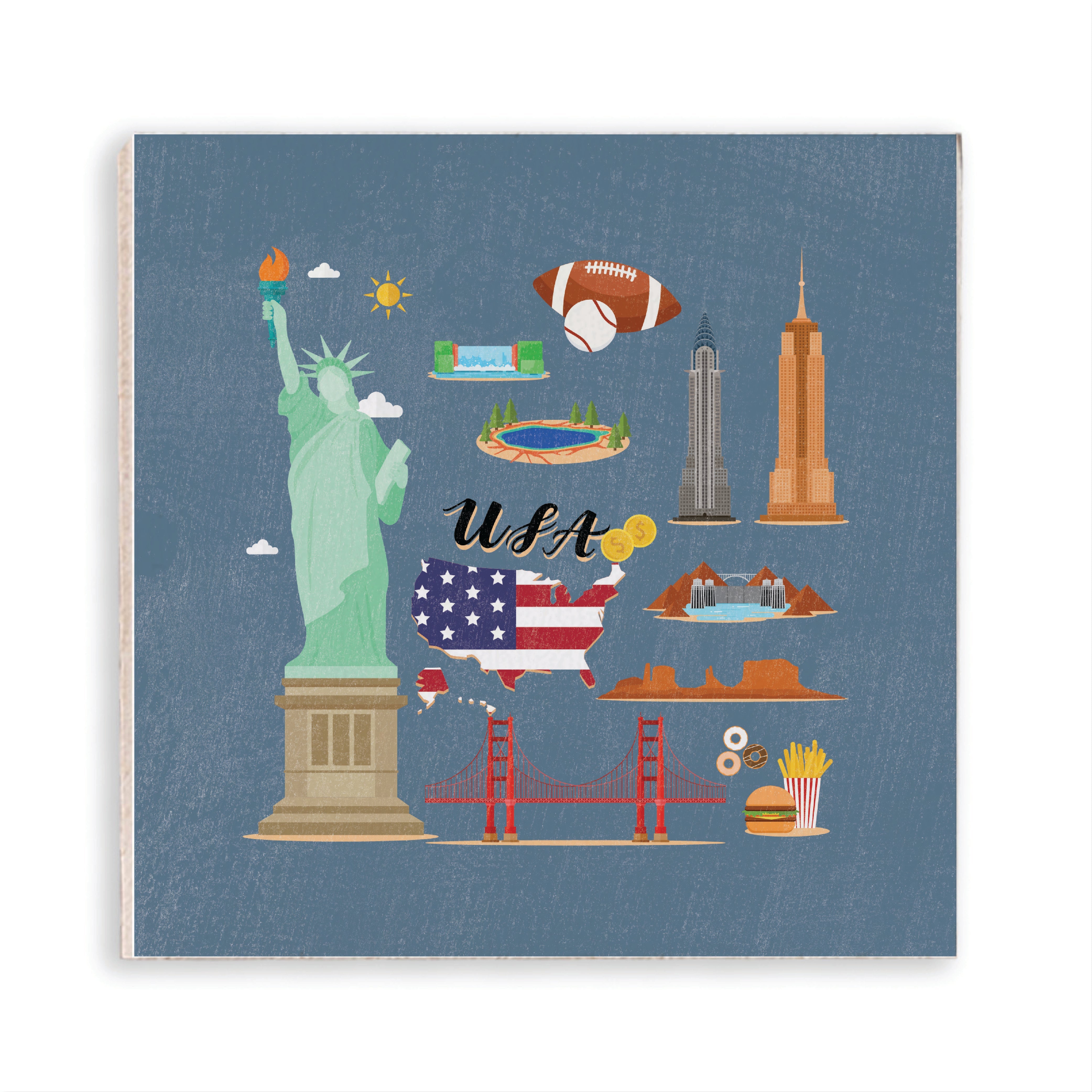 Rustic Marlin USA Famous Icons Magnet