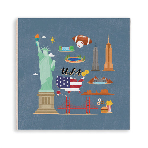 American Famous Wooden Magnet