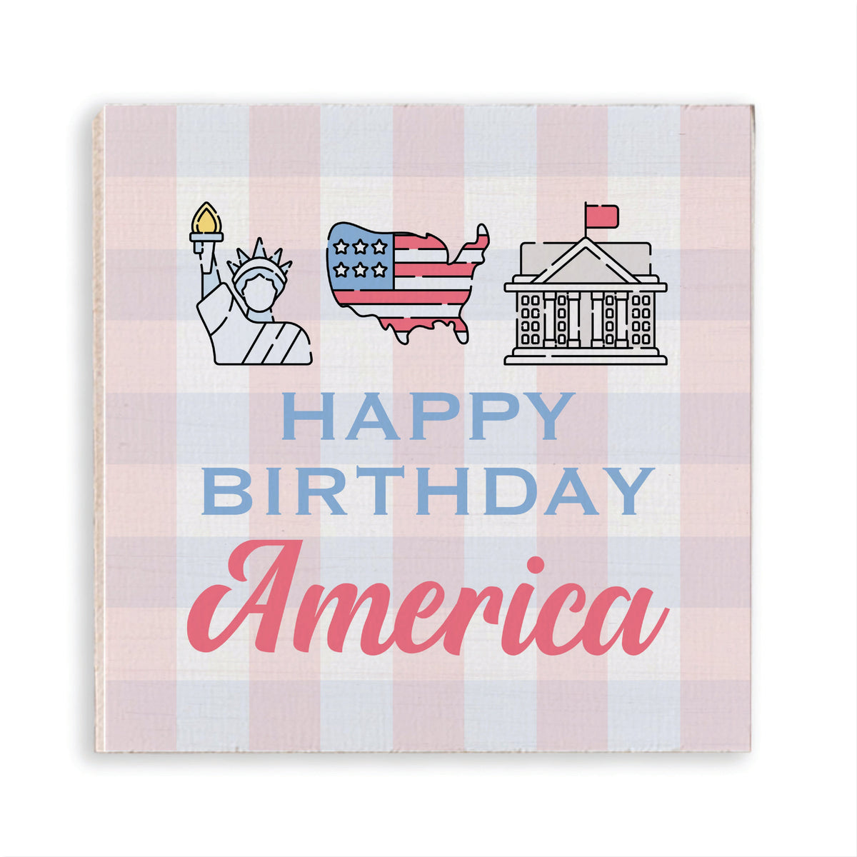 Happy Birthday America Wooden Magnet