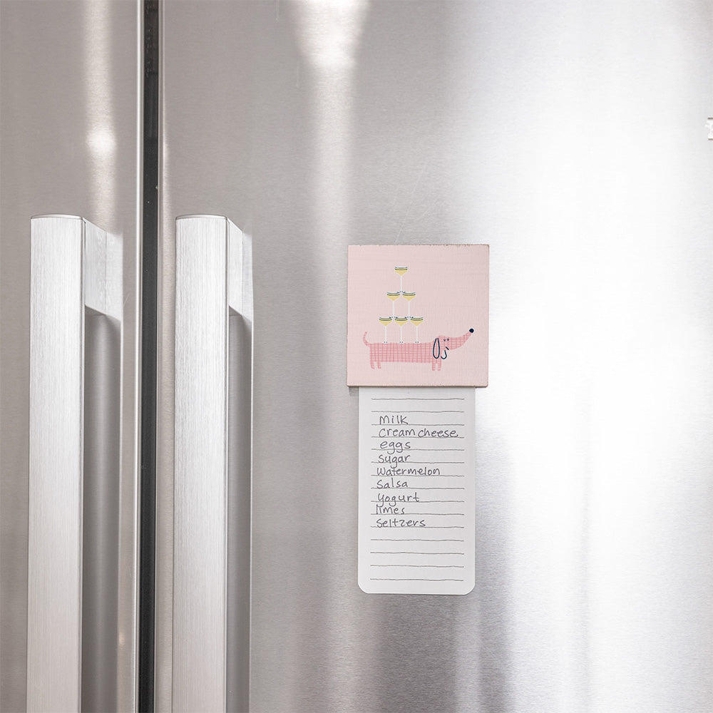 Wine Glass On Dog Magnet