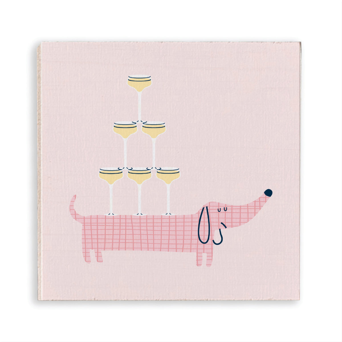 Wine Glass On Dog Magnet