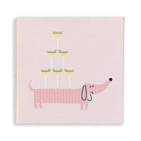 Wine Glass On Dog Magnet