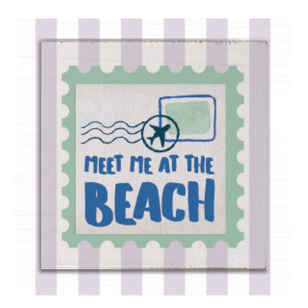 Meet Me At The Beach Stamp Magnet