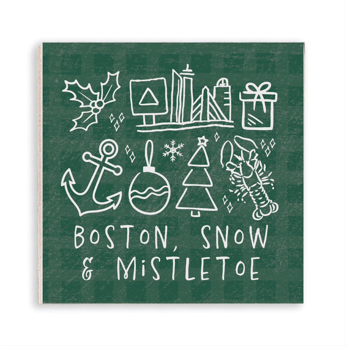 Boston Snow And Mistletoe Magnet