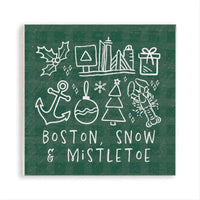 Boston Snow And Mistletoe Magnet