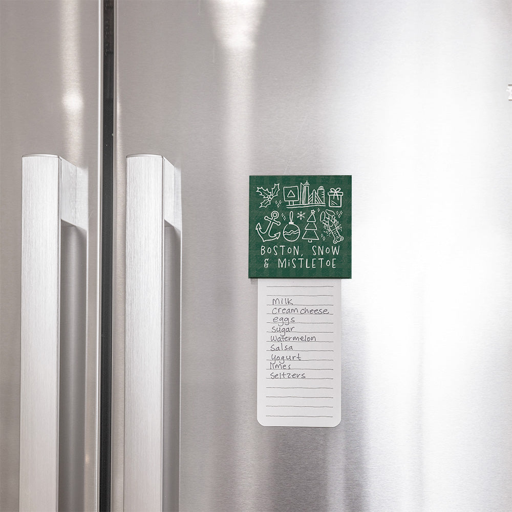 Boston Snow And Mistletoe Magnet