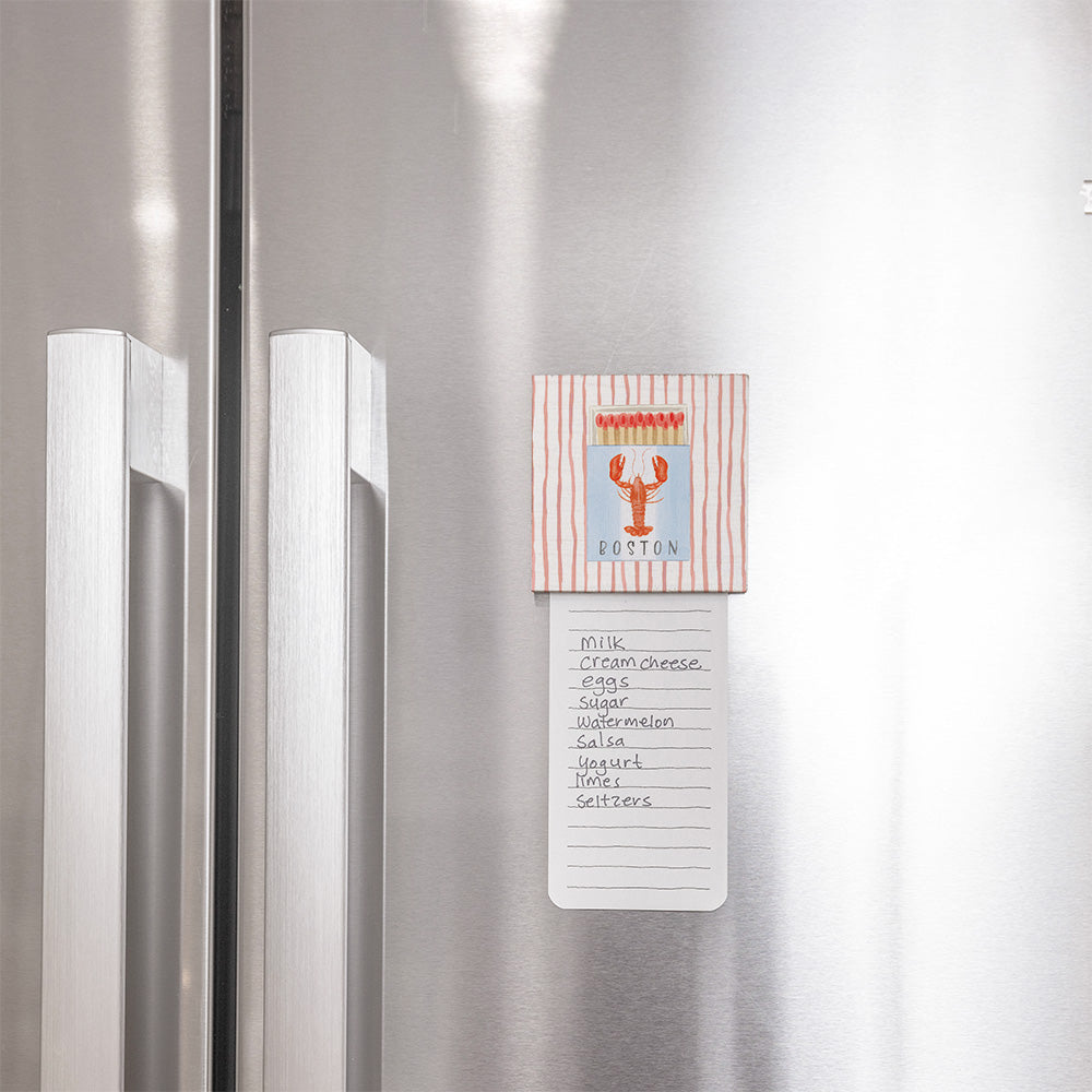 Pink Lobster Boston Match Box Magnet