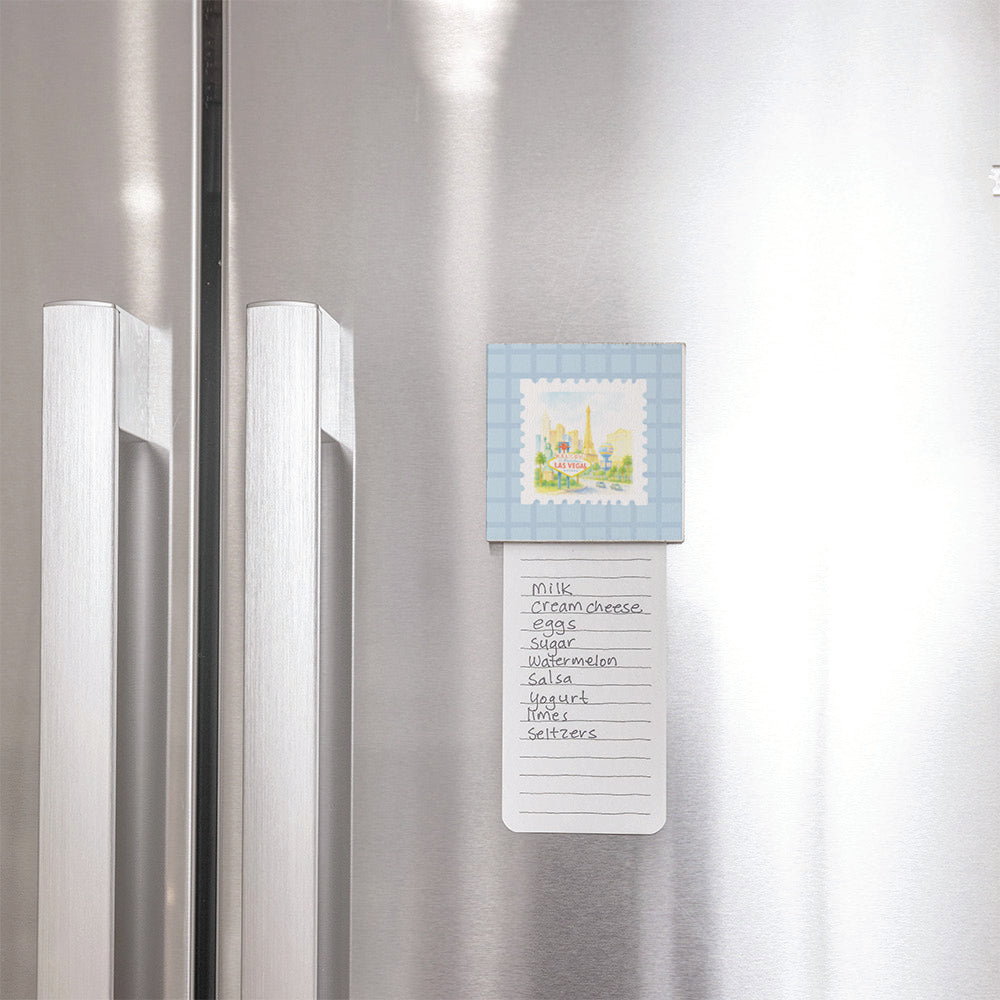 Las Vegas Stamp On Blue Magnet