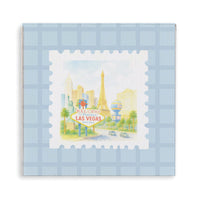 Las Vegas Stamp On Blue Magnet