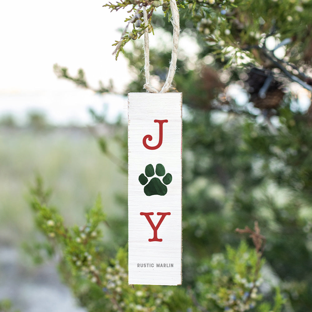 Joy Paw Print Ornament