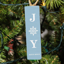 Load image into Gallery viewer, Light Blue Joy Snowflake Rectangle Ornament
