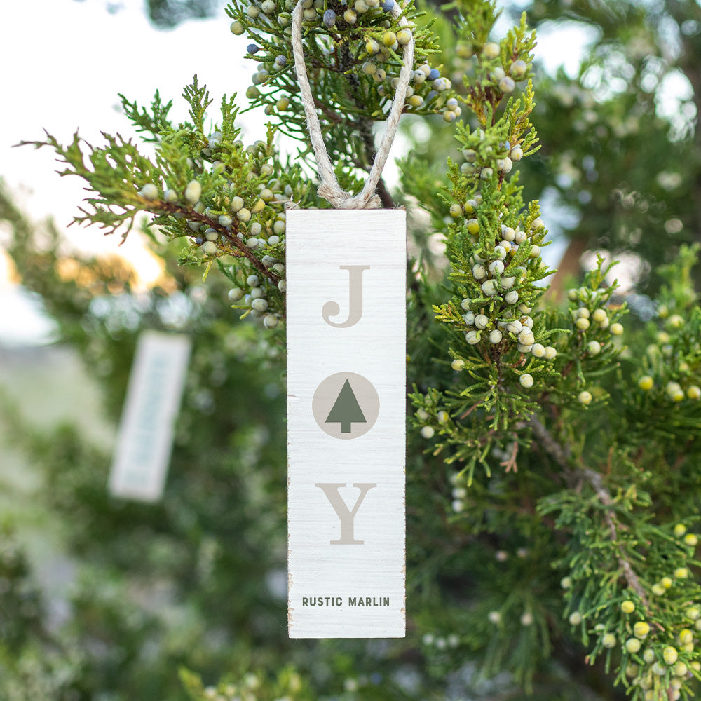 Joy Christmas Tree Rectangle Ornament