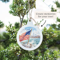 New York American Flag City Ornament